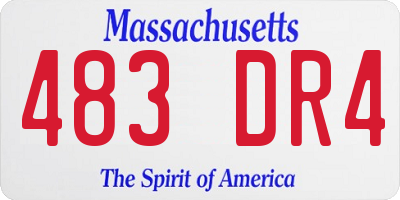 MA license plate 483DR4