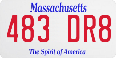 MA license plate 483DR8