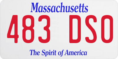 MA license plate 483DS0