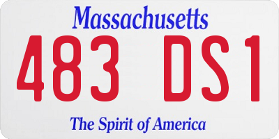 MA license plate 483DS1