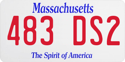 MA license plate 483DS2