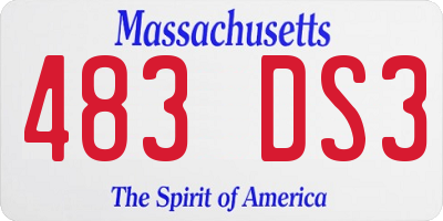 MA license plate 483DS3