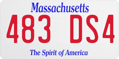 MA license plate 483DS4