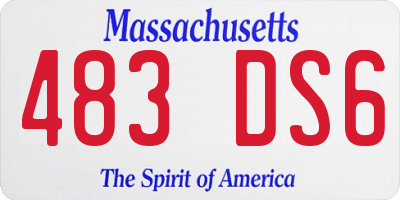 MA license plate 483DS6