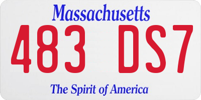 MA license plate 483DS7
