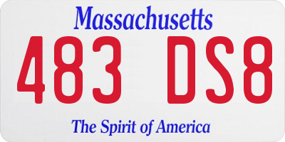 MA license plate 483DS8