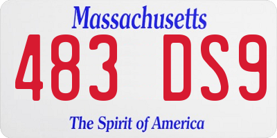MA license plate 483DS9