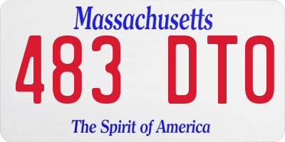 MA license plate 483DT0