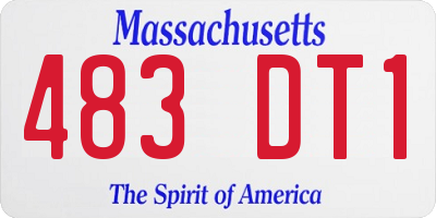 MA license plate 483DT1
