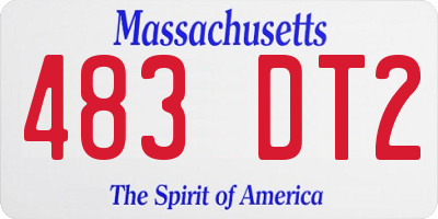 MA license plate 483DT2