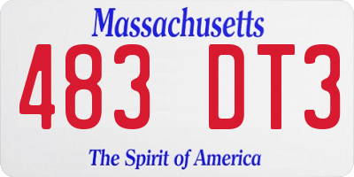 MA license plate 483DT3