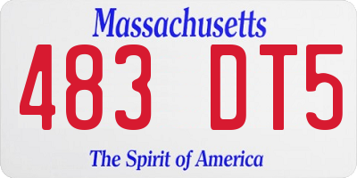 MA license plate 483DT5