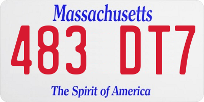 MA license plate 483DT7