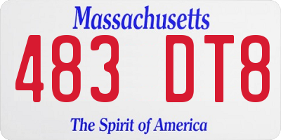 MA license plate 483DT8