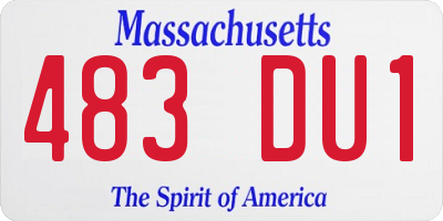 MA license plate 483DU1