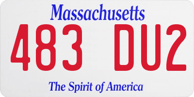 MA license plate 483DU2