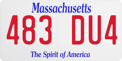 MA license plate 483DU4