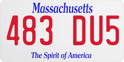 MA license plate 483DU5
