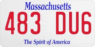 MA license plate 483DU6