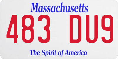 MA license plate 483DU9