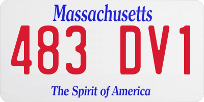 MA license plate 483DV1