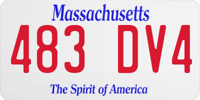 MA license plate 483DV4