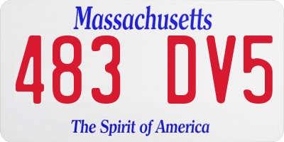 MA license plate 483DV5