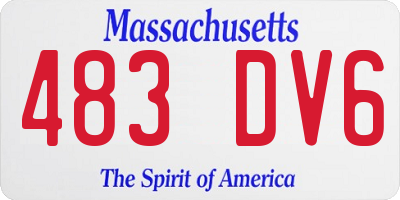 MA license plate 483DV6