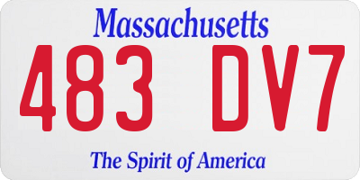 MA license plate 483DV7