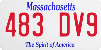 MA license plate 483DV9