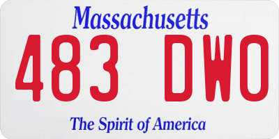 MA license plate 483DW0
