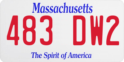 MA license plate 483DW2