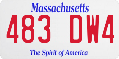 MA license plate 483DW4
