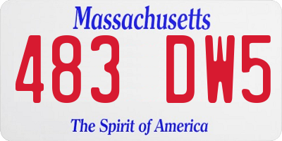 MA license plate 483DW5