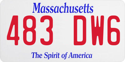 MA license plate 483DW6