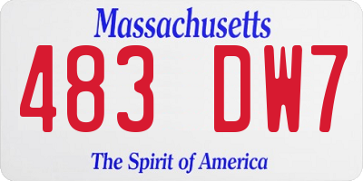 MA license plate 483DW7