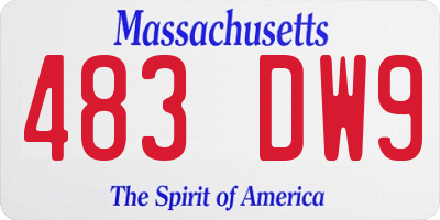 MA license plate 483DW9