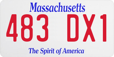 MA license plate 483DX1