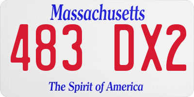 MA license plate 483DX2