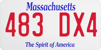 MA license plate 483DX4