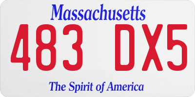 MA license plate 483DX5