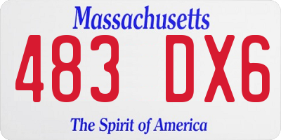 MA license plate 483DX6