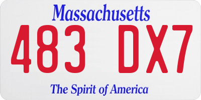 MA license plate 483DX7
