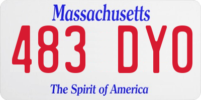 MA license plate 483DY0