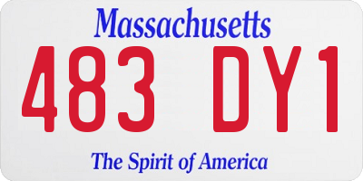 MA license plate 483DY1