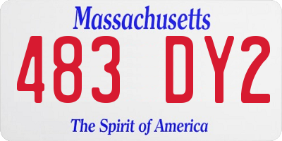 MA license plate 483DY2
