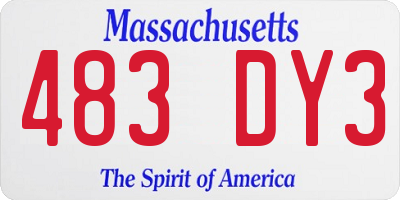 MA license plate 483DY3