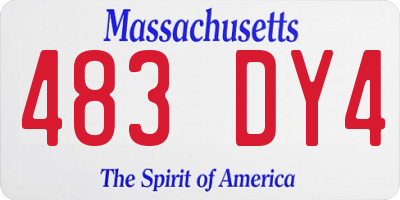 MA license plate 483DY4