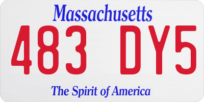 MA license plate 483DY5