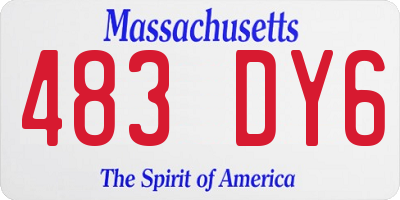 MA license plate 483DY6